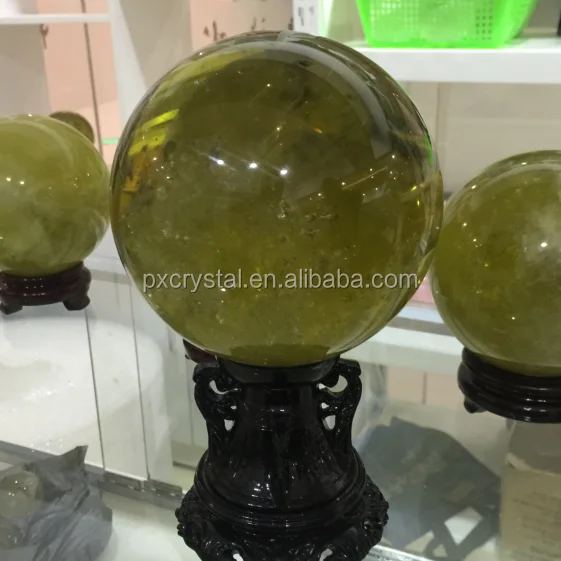 natural rock citrine quartz crystal ball sphere