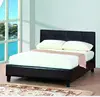 Latest double designs wooden faux leather bed