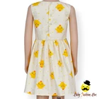 Fancy Chicken Pattern Sleeveless Back To School Casual Wear Baby Girl Summer Dress