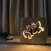 Hollow wood Night lamp squirrel design USB wedding take away gifts attractive birthday gifts