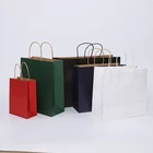 Paper bag handbag customized general blank shopping kraft paper bag wholesale handbag gift p