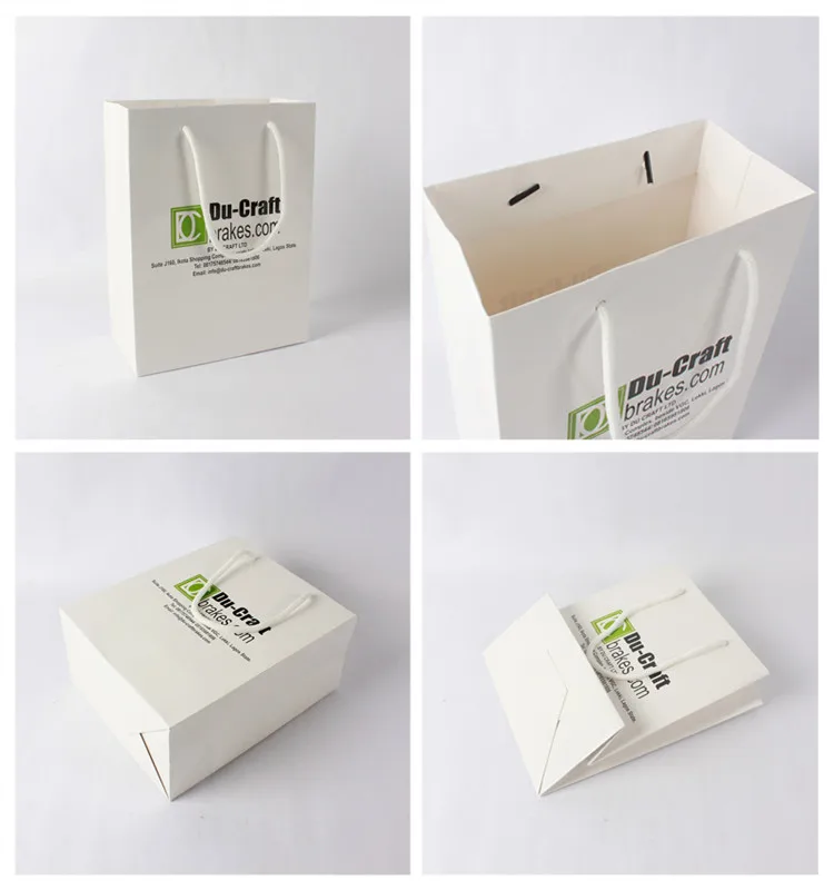 oem custom luxury gift craft shopping white kraft paper bag 