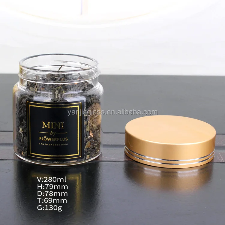 Wholesale glass storage tea container glass spice jar for food 280ml