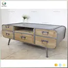 Metal and Wood Industrial TV Hall Cabinet Living Room Furniture Design