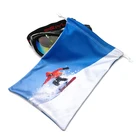 Custom printed microfiber ski goggle drawstring pouch bag