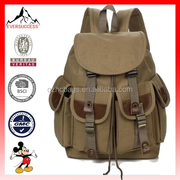 hot sell men"s backpack canvas rucksack backpack satchel school