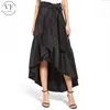 2018 latest long skirt front short Model Fashion ladies simple pleated skirt