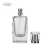 Luxury fancy design empty clear recycled glass 100ml spray pump perfume bottle