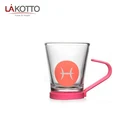 Glass cup coffee mug /printing OEM for gift glass ornament with stainless steel handle