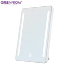 Rechargeable folding 10x Magnifying Desktop vanity makeup three side LED tri-fold touch sensor makeup mirror