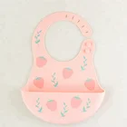 Custom printed vintage pink baby girl bandana drool waterproof silicon baby bibs