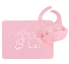 USSE Custom silicone toddler infant silicone plate placemat bib set