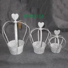 Vintage Style Shabby Chic Metal Stand Flower Pot Indoor Decoration
