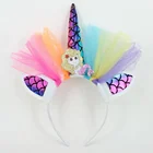 Kids hair accessories veil headband mermaid party wear alice band for girls