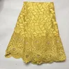 New Yellow african tulle beaded embroidery lace fabric / 2016 nigerian styles cord lace with shinning stones for evening dress