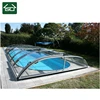 Safety Sliding swimming pool roof/ aluminum pool enclosure/ rigid swimming pool cover