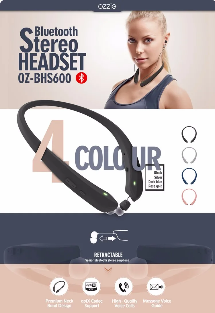 Soft neckband style sport running bluetooth cute earphones for girls - ANKUX.COM