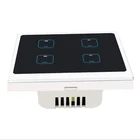 WIFI Smart Touch Switch Alexa Voice Control EU&UK 4 Gang APP Remote Neutral & Live Touch Switch TNW-132