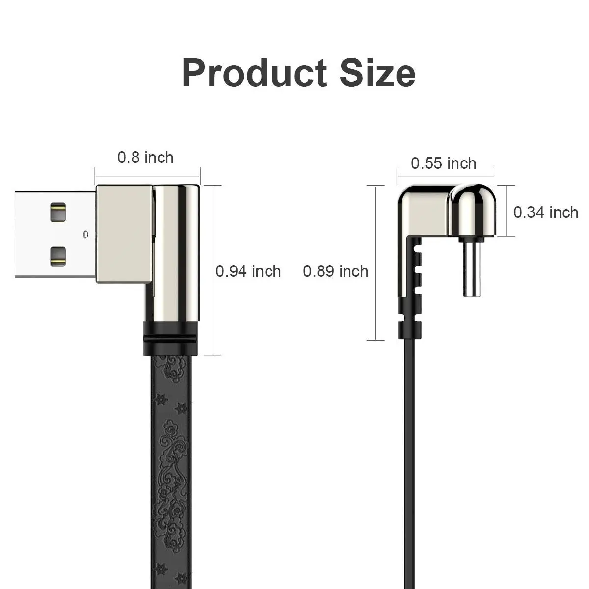 6ft 2.4A Fast Charging Type C USB Cable 180 Degree Game Cord for Samsung S10 S9 S8 - ANKUX.COM