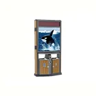 LED stainless steel advertising light box wood grain trash bin