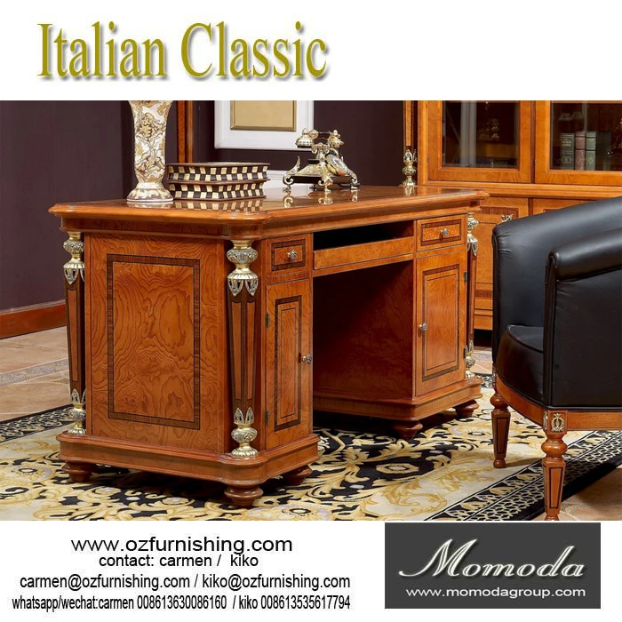 Yb29 Luxury Cherry Wood Executive Office Desk Furniture Classical Italian Design Solid Table View Antique