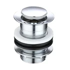Family bathroom brass no overflow sink basin pop up waste drain
