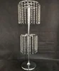 36" Tall 2 Tiers Silver Acrylic Table chandelier Centerpiece with Faux Crystal Beads Garland