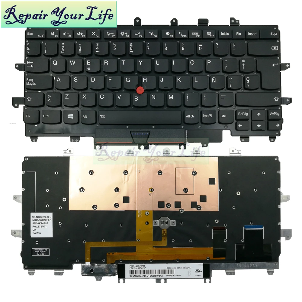 Lenovo Thinkpad Carbon X1 Gen 4 4th 2016 backlit sp-b keyboard 1