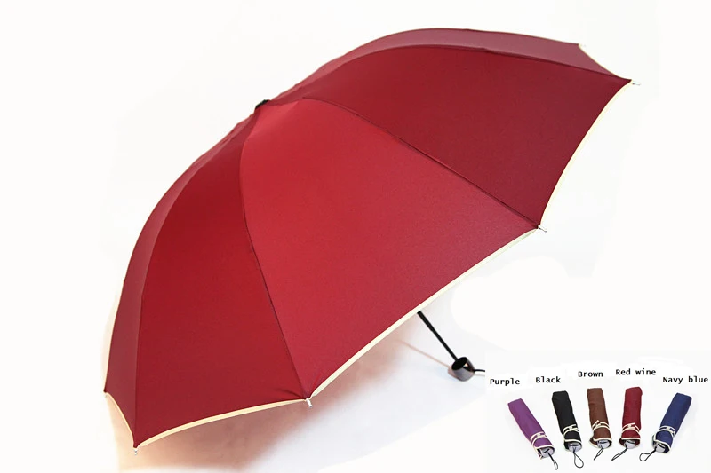 2015 high quality Three Folding Umbrella 5 soild color sun and rainy umbrella for woman/man freeshipping parasol guarda chuva