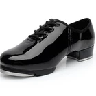 red colored man mens Genuine Leather dance tap shoes wholesale