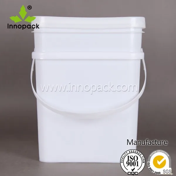 20 liter plastic pail square bucket with lid for engine oil