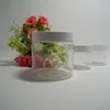 China made empty 8oz clear PET plastic food jar with white screw lid