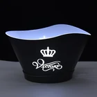 Spirits beer brand promotional oil painted plastic laser engrave ice bucket led light customized logo