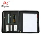 Binder Notebook Pocket File Business Organizer A4 PU Leather Portfolio Folder