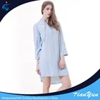 Casual Dress Casual Hot Sale Short Front Long Back Denim Patterns Casual Dress For Fat Women