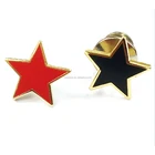 Custom Fashion Design Cheap Star Logo Shaped Lapel Pins Brass Metal Enamel Plated Gold Badge No Minimum
