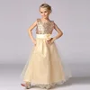 Wholesale Long ball gown beaded Flower party dress evening dress for girl