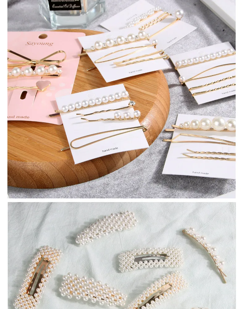 20 Models Ladies Hair Pins Korean Pearl Bridal Hair Pins Sets Women Gold Hair Pin Set