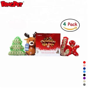 christmas style gift soft plush cotton squeak pet cat dog toys