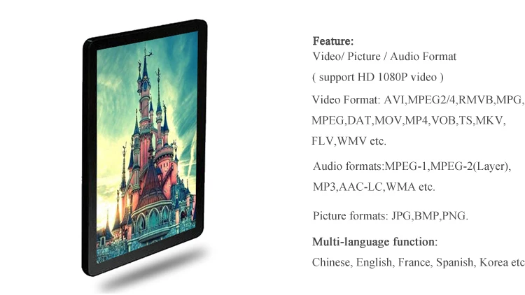 Custom Led Network 10 Inch Wall-mounted Digital Signage