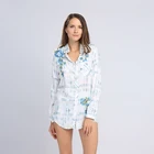 Made in China rayon fashion custom print floral ladies blouses and tops latest design