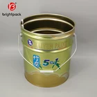 20L color coating metal tin bucket with iron hoop for paint, gasoline or other chemical product