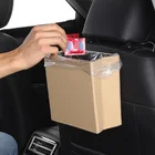 Eco- friendly Leather Waste Bins, Car Trash Can, Small Trash Can Leather Garbage Bin