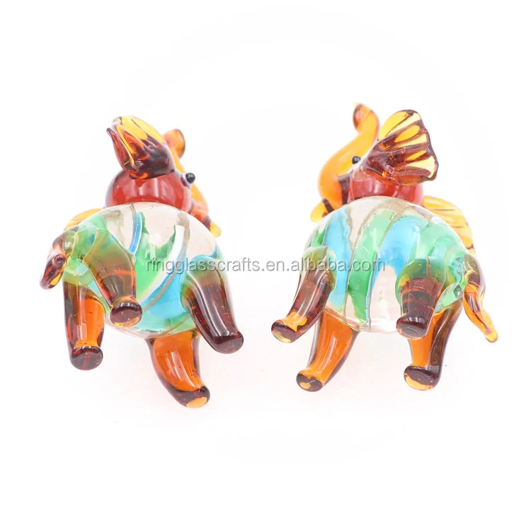 mini murano elephant handmade sculpture hand blown glass art
