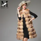 Top Quality Women Vest Winter Long Fur Vest Real Genuine Fox Fur Pelts Dyed