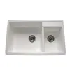 Matt white / glossy white high temperature resistant vanity top with rectangular sink