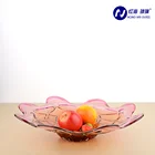 Available Pink Crystal Nuts Plate Glass Fruit Bowl Art Glass Bowl for Decor