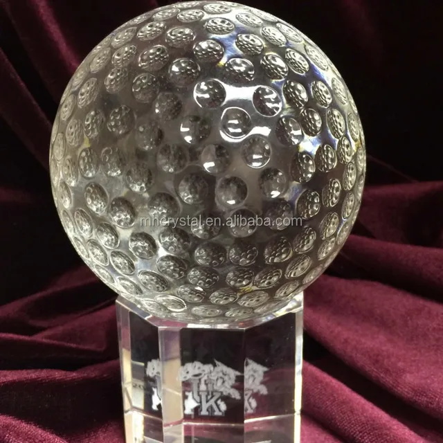 crystal golf ball with personalized base mh-q0142
