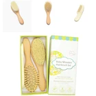 3 Pack Wooden Natural Kids Care Hair Brush Set