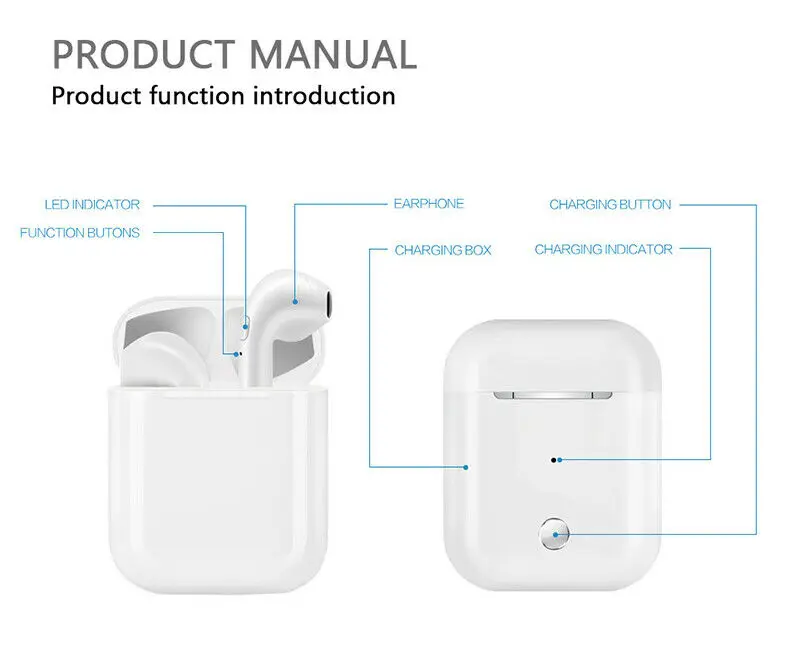 EARPHONE HEADSET i9s i10 TWS Wireless mini Bluetooth 4.2/5.0 Earbuds Bluetooth Headsets cheap price oem logo - ANKUX.COM
